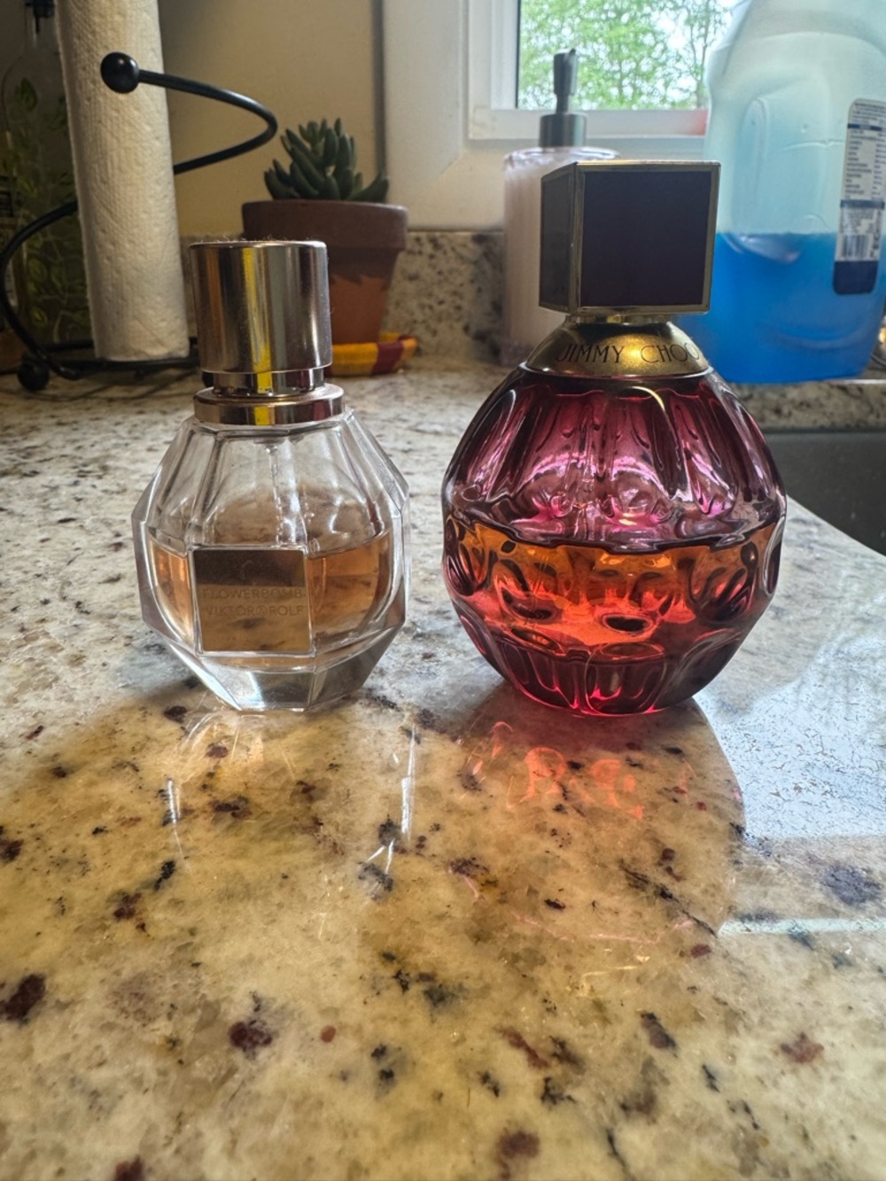 Jimmy Choo Gradient Pink to Amber Glass Accent Bottle